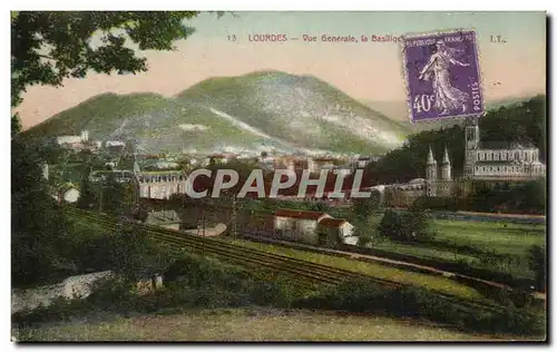 Cartes postales Lourdes Vue Generale la Basilique