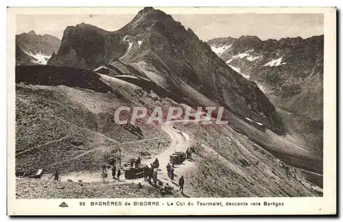 Cartes postales Bagneres de Bigorre Le Col du Tourmalet descente vers Bareges