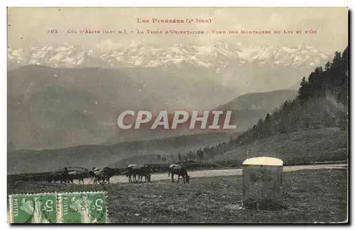 Cartes postales Les Pyrenees Col d&#39Aurin La Table D&#39Orientation Fond des Montagnee du Lay et d&#39Oo