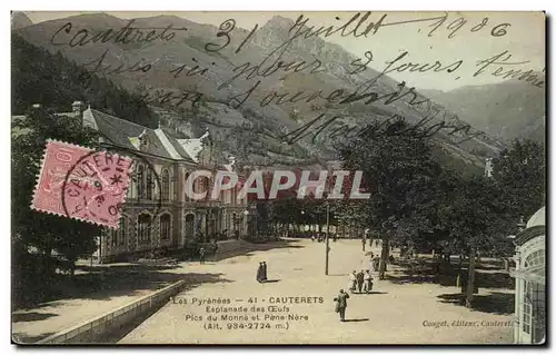 Cartes postales Les Pyrenees Cauterets Esplanade des Oeufs pics du Monne et Peme nere