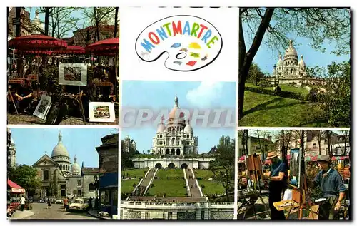 Cartes postales moderne Paris et Ses Merveilles Place du Terte Jardins du Sacre Coeur Eglise Saint Pierre