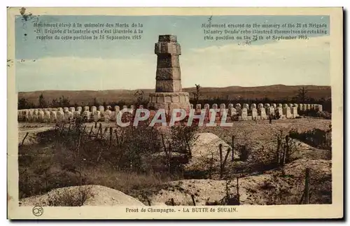 Cartes postales Front De Champagne La Butte De Souain Militaria