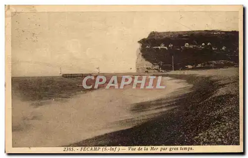 Cartes postales Fecamp Vue De La Mer Par Gros Temps