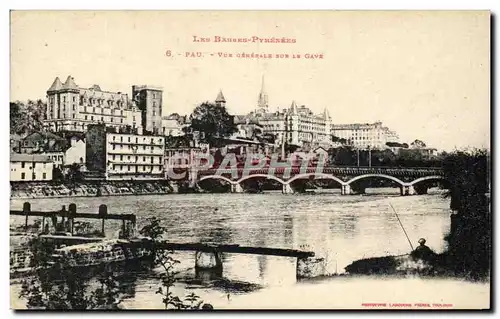 Cartes postales Les Basses Pyrenees Pau Vue Generale Sur Le Gave Pecheur