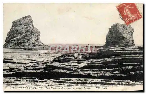 Cartes postales Hendaye Plage Les Rochers Jumeaux A Maree Basse