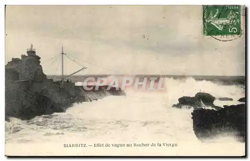 Ansichtskarte AK Biarritz Effet De Vague Au Rocher De La Vierge