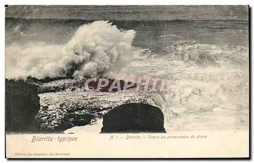 Cartes postales Biarritz Typique Vague au Promontoire Du Phare