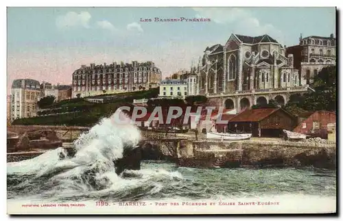 Ansichtskarte AK Les Hautes Pyrenees Biarritz Port Pecheurs Et Eglise Sainte Eugenie