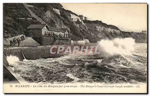 Ansichtskarte AK Biarritz La Cote Des Basques Par Gros Temps