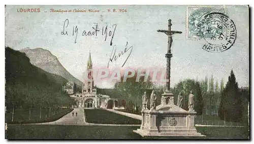 Cartes postales Lourdes Basilique Et calvaire breton