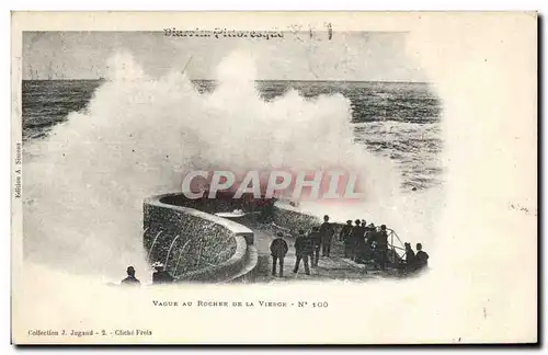 Ansichtskarte AK Biarritz Vague au Rocher De La vierge