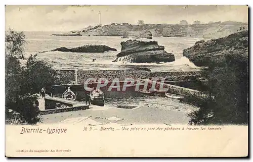 Ansichtskarte AK Biarritz Typique Biarritz vue Prise Au Port Des pecheurs a travers les tamaris