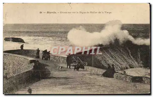 Ansichtskarte AK Biarritz Grosse Mer sur La Digue Du Rocher