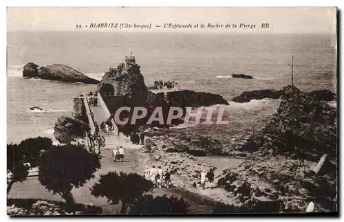 Cartes postales Biarritz L'Esplanade Et Le rocher De La Vierge