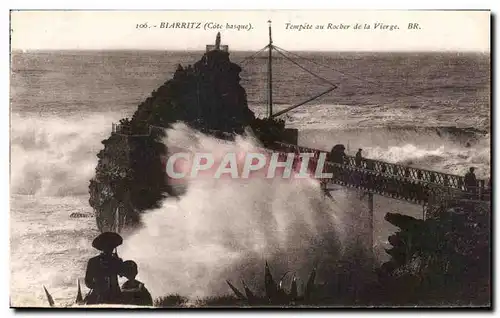 Ansichtskarte AK Biarritz Tempete au Rocher de la Vierge