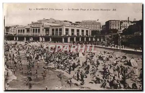 Cartes postales Biarritz La Grande Plage et le Casino Muncipal