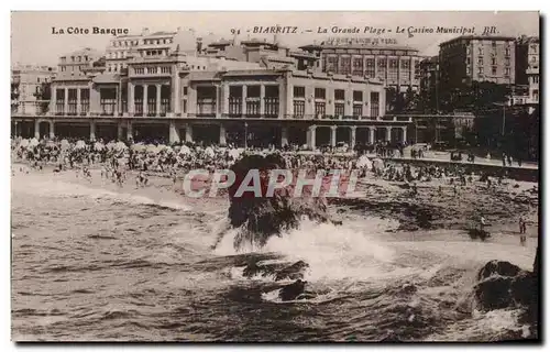 Cartes postales Biarritz La Grande Plage Le Casino Municipal