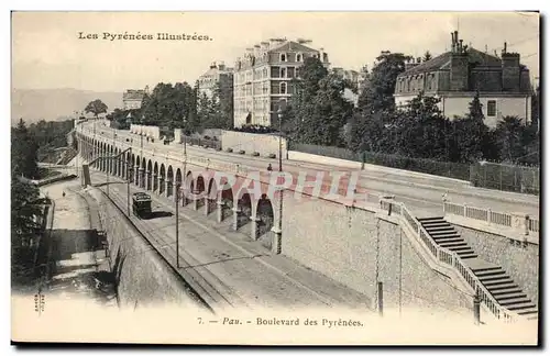 Cartes postales Les Pyrenees Illustrees Pau Boulevard des Pyrenees