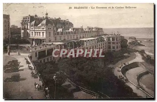 Ansichtskarte AK Biarritz La Terrasse et le Casino Bellevue