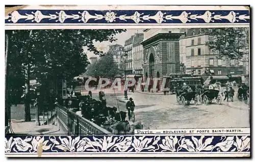 Cartes postales Paris Boulevard et Porte Saint Martin