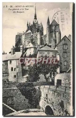 Cartes postales Mont St Michel Vue generale et le Tour des Remparts