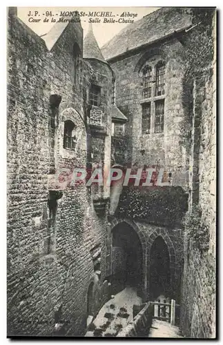 Ansichtskarte AK Mont St Michel abbaye Cour De La Merveille Salle Belle Chaise