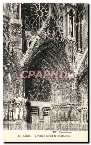 Cartes postales Reims Le Grand Portail De La Cathedrale