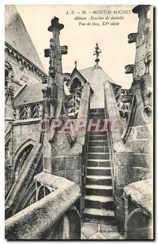 Cartes postales Mont St michel abbaye Escalier De Dentelle Vue De Face