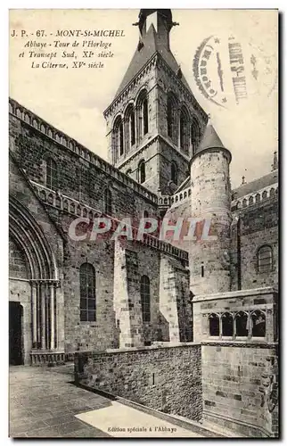 Cartes postales Mont St Michel Abbaye Tour De l&#39Horloge Et Transept