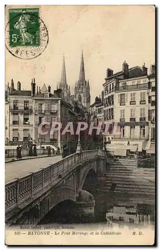 Ansichtskarte AK Bayonne Le Pont Marengo Et La Cathedrale