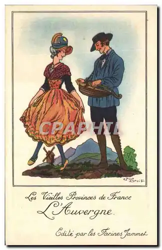 Cartes postales Les Vieilles Provinces de France L&#39Auvergne Publicite Farines Jammet