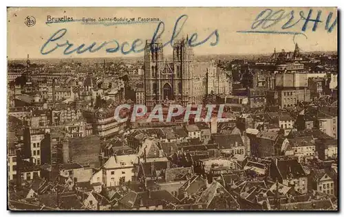 Cartes postales Bruxelles Eglise Sainte Gaude Panorama