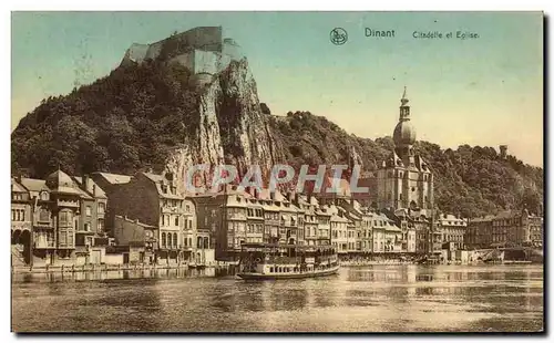 Cartes postales Dinant Citadelle Et Eglise Bateau