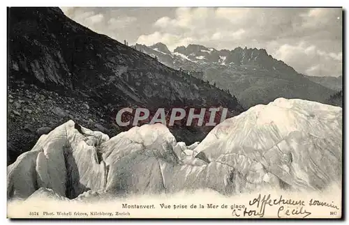 Ansichtskarte AK Montanvert Vue Prise De La Mer De Glace