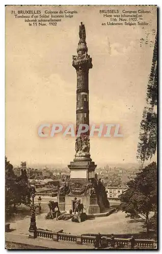 Cartes postales Bruxelles Colonne du Congres Tombeau d'un Soldat Inconnu belge