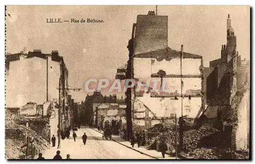 Cartes postales LIlle Rue de Bethune Militaria