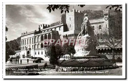 Cartes postales Monaco Le Palais Du Prince Monument commemoratif du 25eme anniversaire de SAS le prince Albert 1