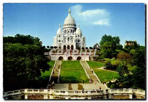 Moderne Karte Paris La Basilique Du Sacre Coeur Sur La Butte Montmartre