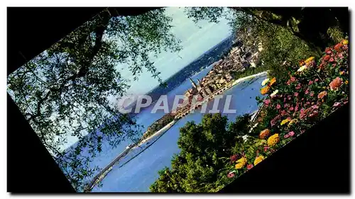 Moderne Karte Menton Cote d&#39Azur French Riviera Vue Generale