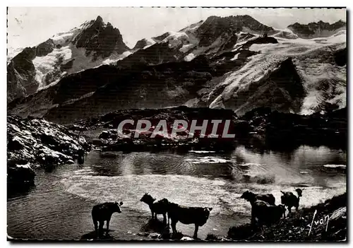 Cartes postales moderne La Grave Plateau d&#39En paris le lac Lerie Le Meije et le glacier du Mont de Lans Vaches