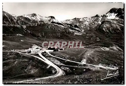 Moderne Karte le col du Lautaret Vue generale du Col et les lacets Vers le Galibier