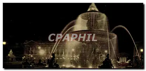 Cartes postales moderne Paris La place de la Concorde illuminee