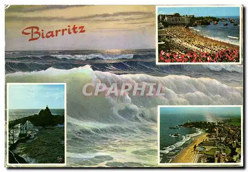 Cartes postales moderne Biarritz la Grande plage et les Casinos Vue generale de la