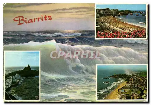 Moderne Karte Biarritz la Grande plage et les Casinos Vue generale de la