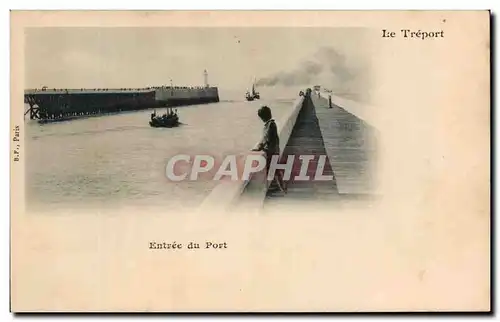 Ansichtskarte AK Le Treport Entree du Port enfant Bateau