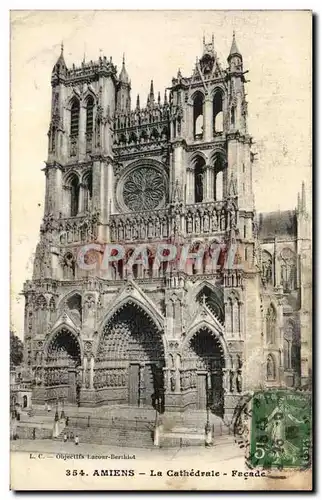 Cartes postales Amiens La Cathedrale Facade