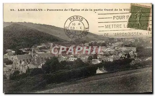 Cartes postales Les Andelys Panorama de l'Eglise et de la partie Ouest de la Ville