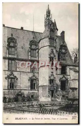 Cartes postales Beauvais Le Palais de Justice Tour et Lucarnes