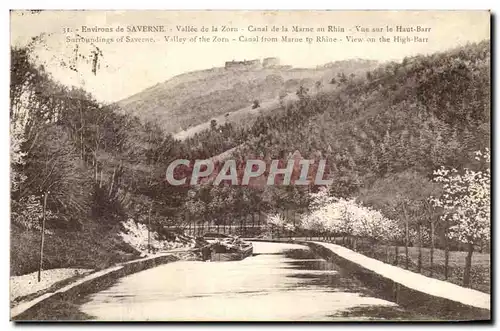 Cartes postales Environs de Saverne Vallee de la Zorn Canal de la Marne au Rhin Vue Sur le Haut Barr Peniche