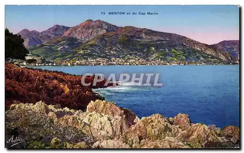 Cartes postales Menton Vu du Cap Martin